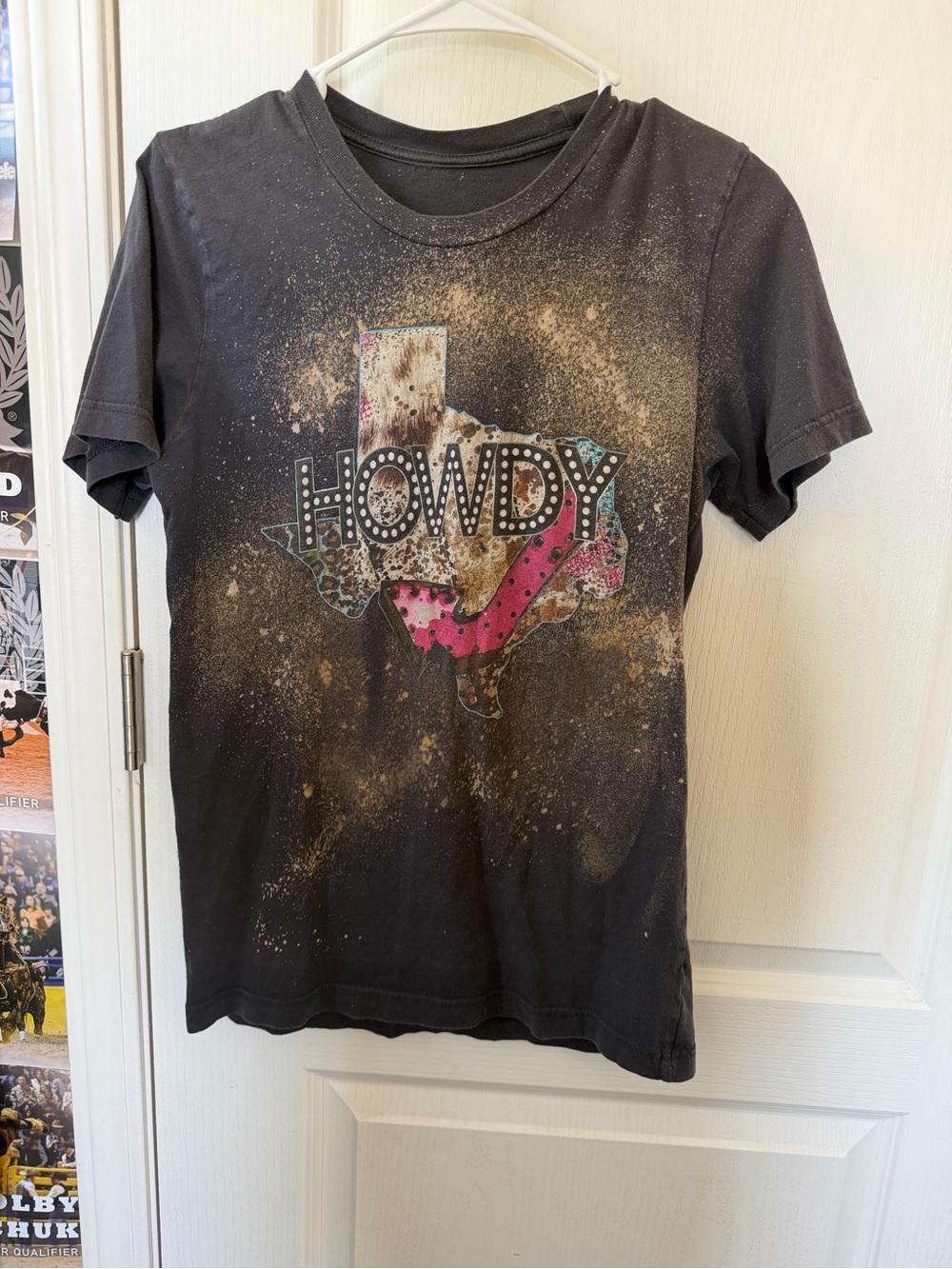 Howdy Texas Graphic Tee - Black with Multi-Color Print